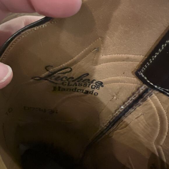 Lucchese Classic nubuck Brown Leather Cowboy western Boots size 10 vintage - Picture 7 of 12